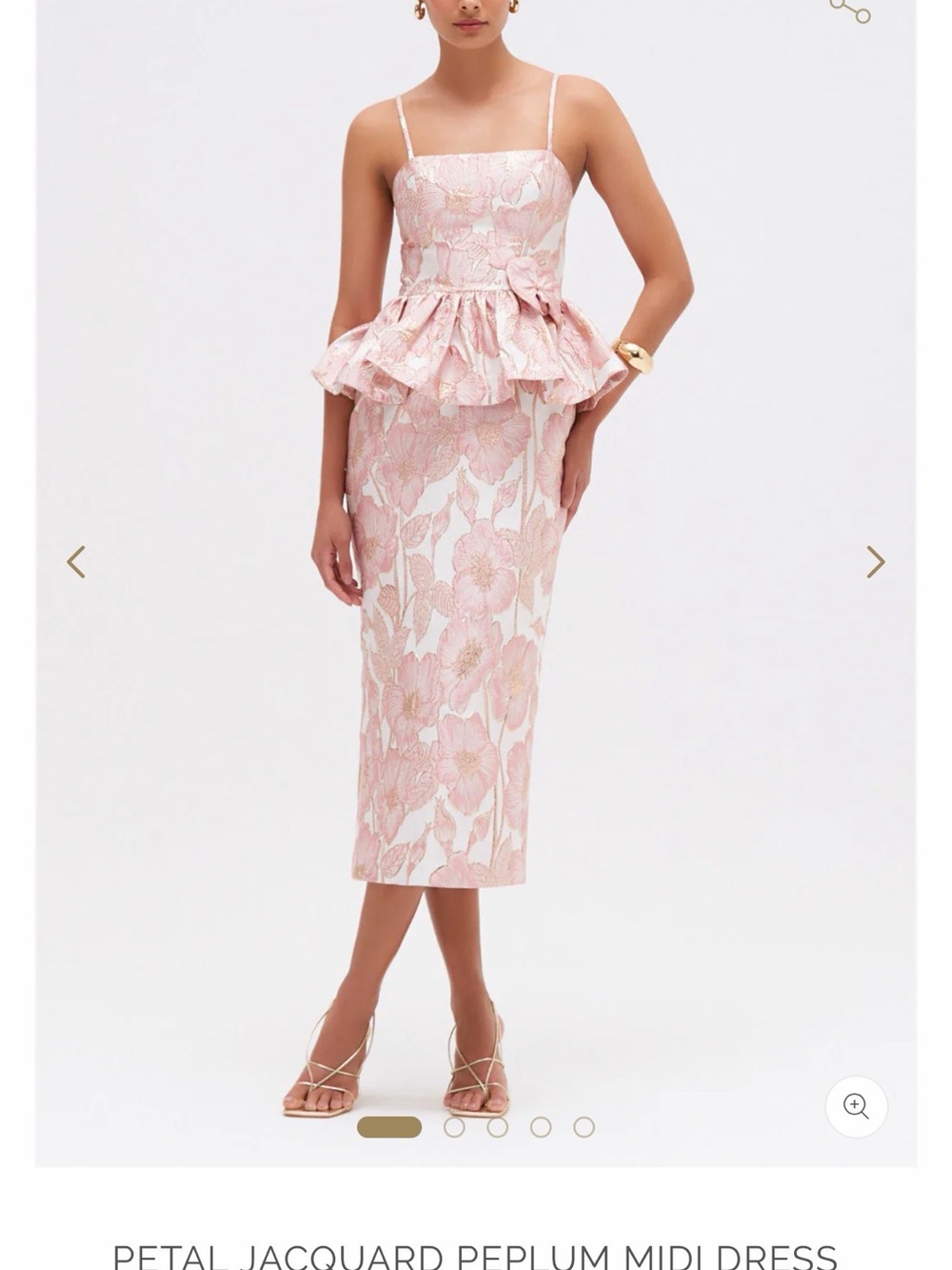 Patbo PETAL JACQUARD PEPLUM MIDI DRESS